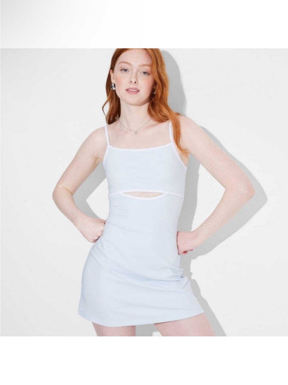 Wild Fable Women’s Baby Blue Key Hole Cutout Athletic Dress